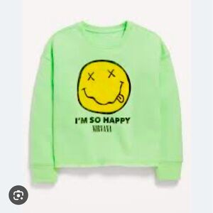 👀 In Search Of 👀 Old Navy Neon Green Nirvana Happy Face Sweatshirt